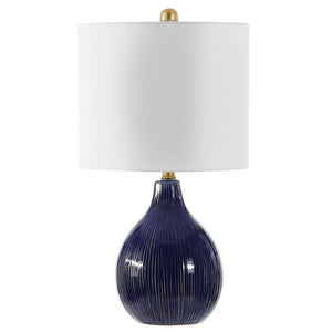 Safavieh CALRUS, 22 Inch Glossy Blue Ceramic Table Lamp - Timeless Design for Stylish Home Illumination TBL4385A
