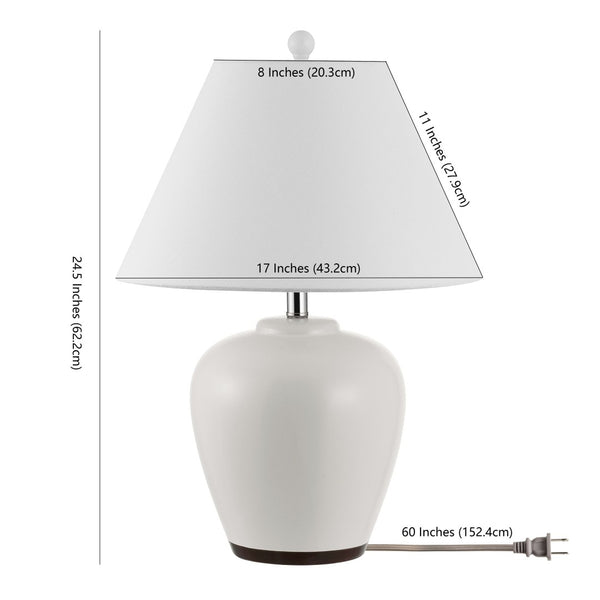 Safavieh ETREN, 24.5-Inch Ivory Ceramic Table Lamp - Elegant Design for Soft Illumination and Stylish Decor TBL4386A