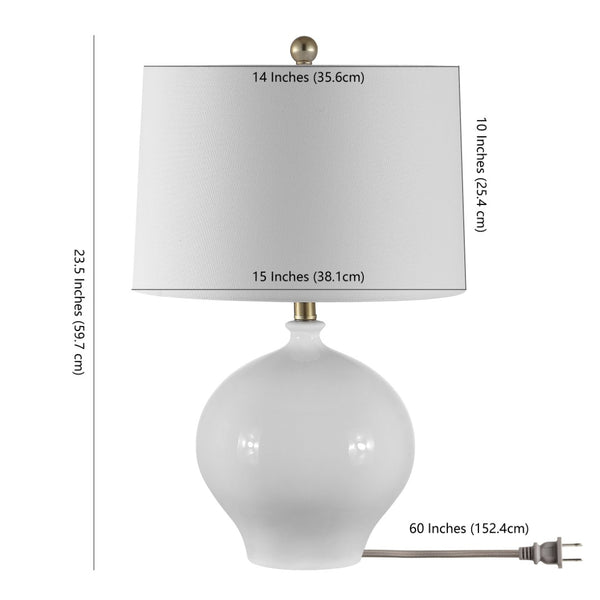 Safavieh KEMLI, 23.5-Inch White Ceramic Table Lamp – Elegant Lighting for Modern & Classic Interiors TBL4394A