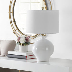 Safavieh KEMLI, 23.5-Inch White Ceramic Table Lamp – Elegant Lighting for Modern & Classic Interiors TBL4394A