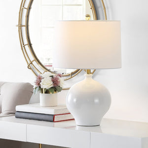 Safavieh KEMLI, 23.5-Inch White Ceramic Table Lamp – Elegant Lighting for Modern & Classic Interiors TBL4394A