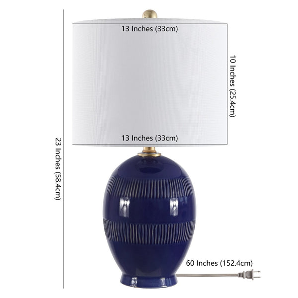 Safavieh LINEY, 23-Inch Blue Ceramic Table Lamp - Stylish Accent for Modern Interiors with Ambient Lighting TBL4395A