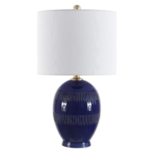 Safavieh LINEY, 23-Inch Blue Ceramic Table Lamp - Stylish Accent for Modern Interiors with Ambient Lighting TBL4395A