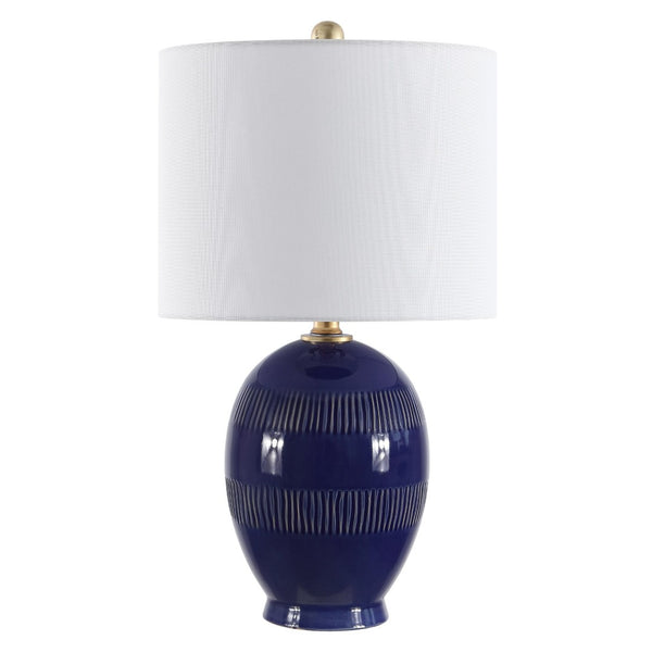 Safavieh LINEY, 23-Inch Blue Ceramic Table Lamp - Stylish Accent for Modern Interiors with Ambient Lighting TBL4395A