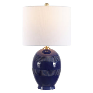 Safavieh LINEY, 23-Inch Blue Ceramic Table Lamp - Stylish Accent for Modern Interiors with Ambient Lighting TBL4395A