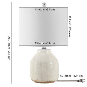 Safavieh TRAKEN, Elegant Antique White Ceramic Table Lamp - 21.5" High for Cozy Ambiance & Timeless Style TBL4396A