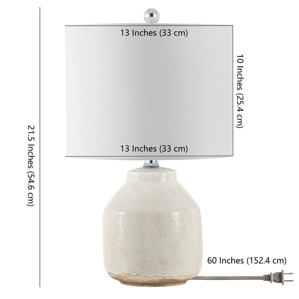Safavieh TRAKEN, Elegant Antique White Ceramic Table Lamp - 21.5" High for Cozy Ambiance & Timeless Style TBL4396A