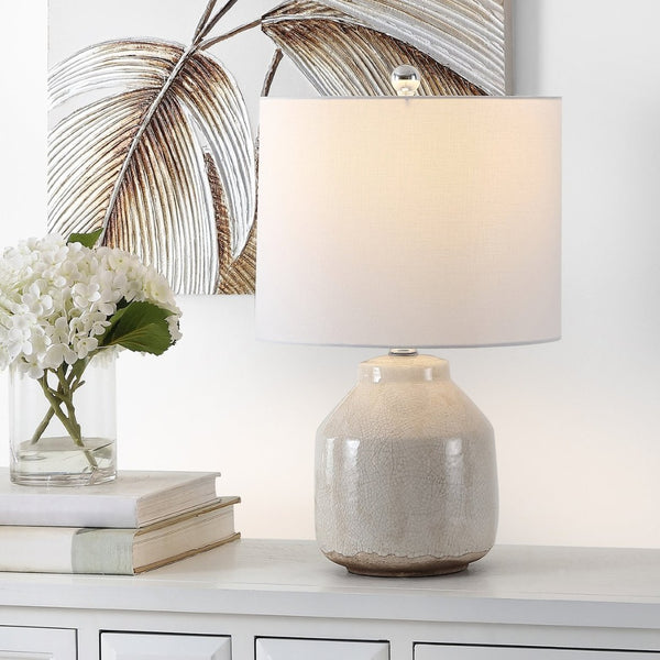 Safavieh TRAKEN, Elegant Antique White Ceramic Table Lamp - 21.5" High for Cozy Ambiance & Timeless Style TBL4396A