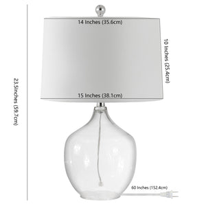 Safavieh ORLEN, 23.5-Inch Clear Glass Table Lamp for Modern Decor, Soft Ambient Lighting for Any Room TBL4397A