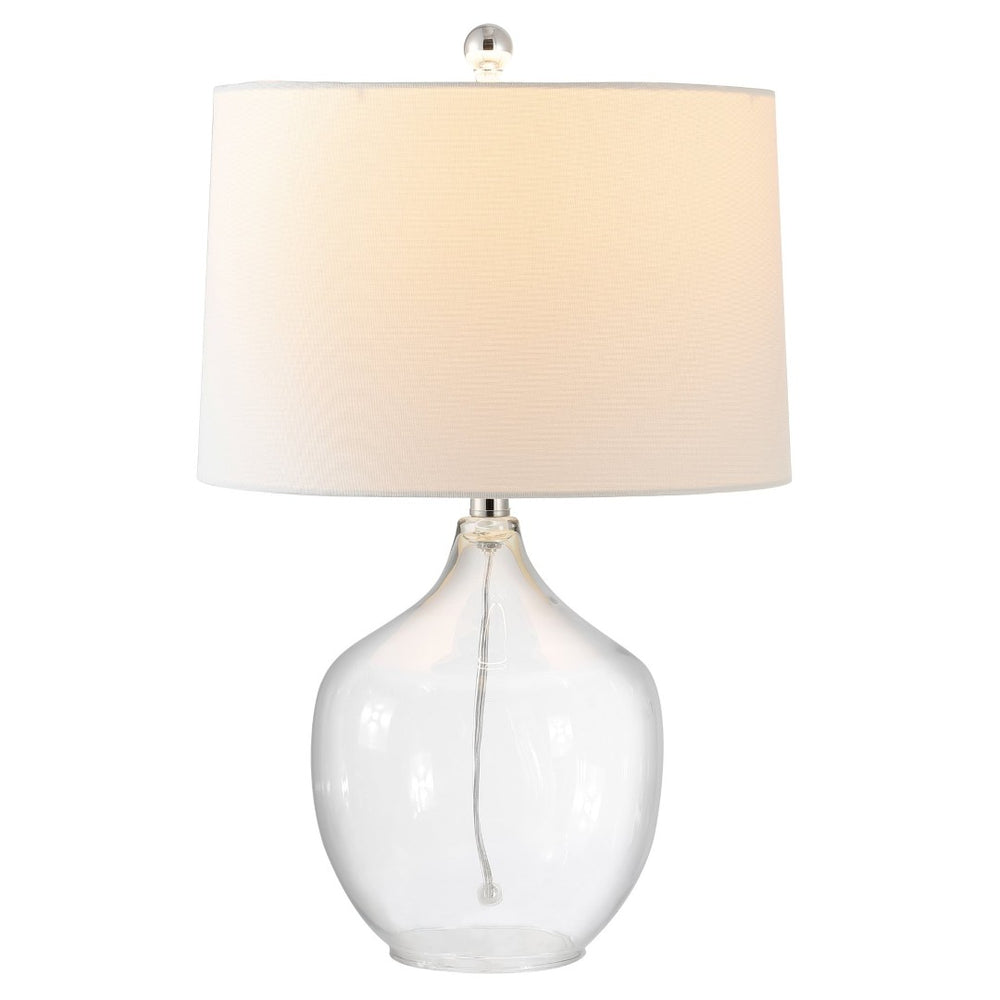 Safavieh ORLEN, 23.5-Inch Clear Glass Table Lamp for Modern Decor, Soft Ambient Lighting for Any Room TBL4397A