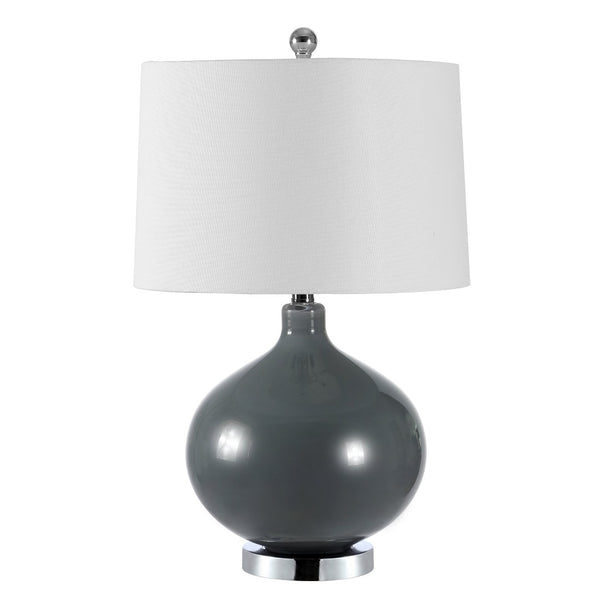 Safavieh MASERA, Elegant Grey Glass Table Lamp Set of 2 with USB Ports for Home Lighting & Charging Needs TBL4400A-SET2