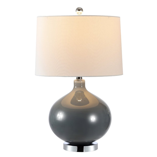 Safavieh MASERA, Elegant Grey Glass Table Lamp Set of 2 with USB Ports for Home Lighting & Charging Needs TBL4400A-SET2