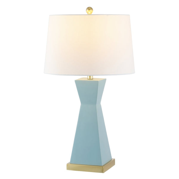 Safavieh ONDER, Elegant Resin Table Lamp Set of 2 - Modern Design for Living Room, Bedroom, or Office Use Robins Egg Blue TBL4406A-SET2