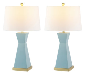 Safavieh ONDER, Elegant Resin Table Lamp Set of 2 - Modern Design for Living Room, Bedroom, or Office Use Robins Egg Blue TBL4406A-SET2