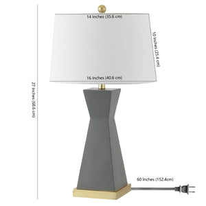 Safavieh ONDER, Elegant Resin Table Lamp Set of 2 - Modern Design for Living Room, Bedroom, or Office Use Grey TBL4406B-SET2