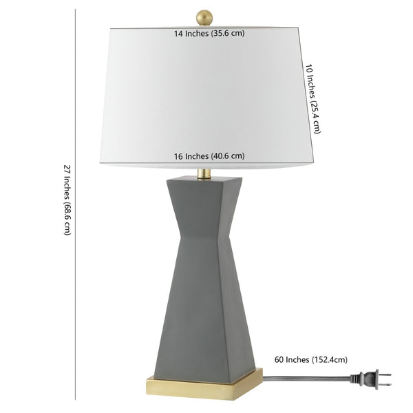 Safavieh ONDER, Elegant Resin Table Lamp Set of 2 - Modern Design for Living Room, Bedroom, or Office Use Grey TBL4406B-SET2