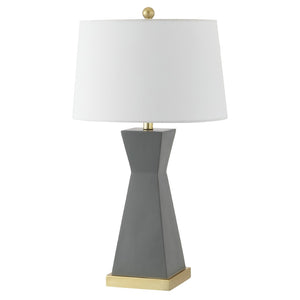 Safavieh ONDER, Elegant Resin Table Lamp Set of 2 - Modern Design for Living Room, Bedroom, or Office Use Grey TBL4406B-SET2