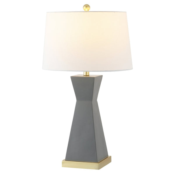 Safavieh ONDER, Elegant Resin Table Lamp Set of 2 - Modern Design for Living Room, Bedroom, or Office Use Grey TBL4406B-SET2