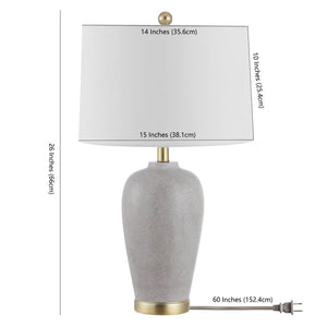 Safavieh KLINE, Elegant 26-Inch Grey Resin Table Lamp with USB Port for Modern Ambiance and Functionality TBL4408A