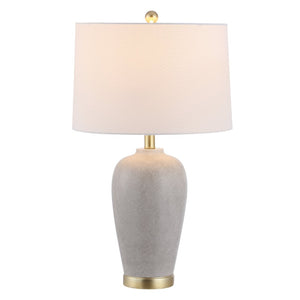 Safavieh KLINE, Elegant 26-Inch Grey Resin Table Lamp with USB Port for Modern Ambiance and Functionality TBL4408A