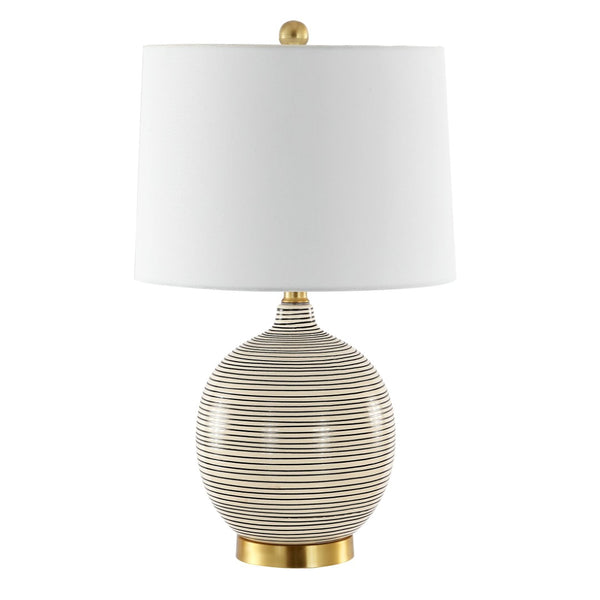 Safavieh KREMP, 23-Inch Grey Ceramic Table Lamp with Integrated USB Port for Modern Home & Office Decor TBL4409A