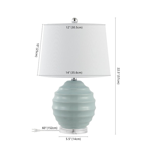Safavieh WEMBLI, Set of 2 Robin's Egg Blue Ceramic Table Lamps, 22.5 Inch, Perfect for Modern & Classic Decor TBL4411A-SET2