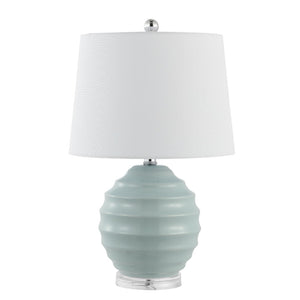 Safavieh WEMBLI, Set of 2 Robin's Egg Blue Ceramic Table Lamps, 22.5 Inch, Perfect for Modern & Classic Decor TBL4411A-SET2