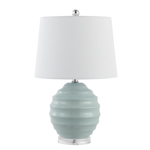 Safavieh WEMBLI, Set of 2 Robin's Egg Blue Ceramic Table Lamps, 22.5 Inch, Perfect for Modern & Classic Decor TBL4411A-SET2