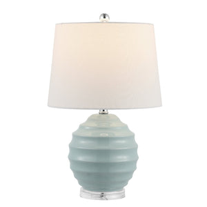 Safavieh WEMBLI, Set of 2 Robin's Egg Blue Ceramic Table Lamps, 22.5 Inch, Perfect for Modern & Classic Decor TBL4411A-SET2