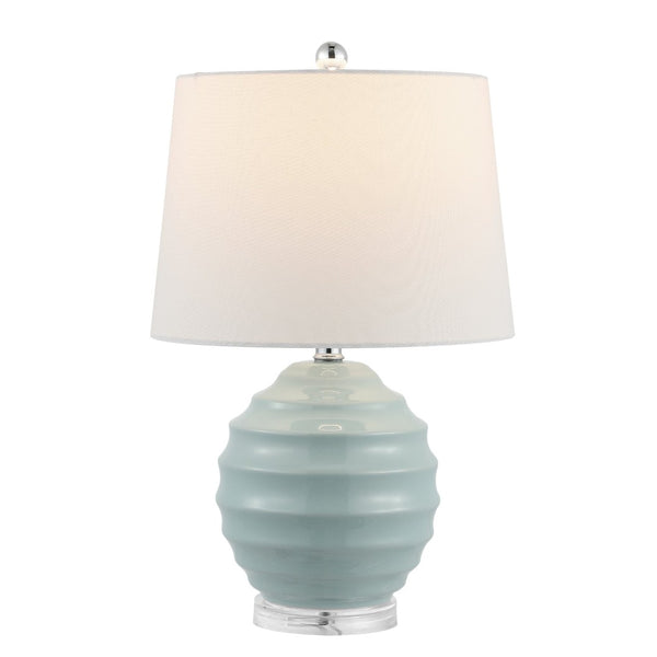 Safavieh WEMBLI, Set of 2 Robin's Egg Blue Ceramic Table Lamps, 22.5 Inch, Perfect for Modern & Classic Decor TBL4411A-SET2