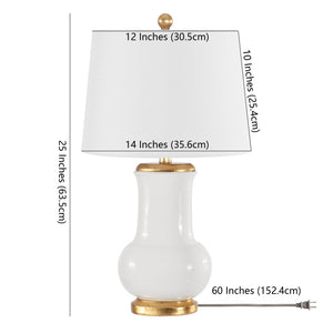 Safavieh EMBERSON, 25-Inch Ivory & Gold Ceramic Table Lamp – Elegant Lighting for Modern & Traditional Homes TBL4414A