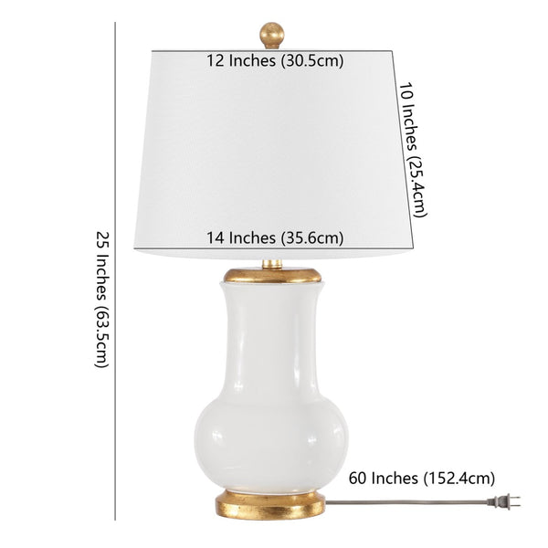 Safavieh EMBERSON, 25-Inch Ivory & Gold Ceramic Table Lamp – Elegant Lighting for Modern & Traditional Homes TBL4414A
