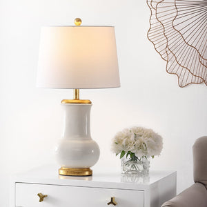 Safavieh EMBERSON, 25-Inch Ivory & Gold Ceramic Table Lamp – Elegant Lighting for Modern & Traditional Homes TBL4414A