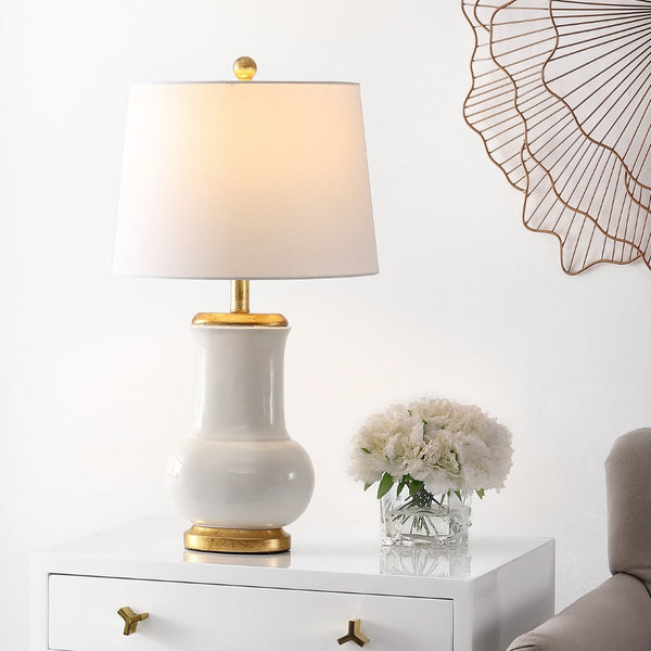 Safavieh EMBERSON, 25-Inch Ivory & Gold Ceramic Table Lamp – Elegant Lighting for Modern & Traditional Homes TBL4414A
