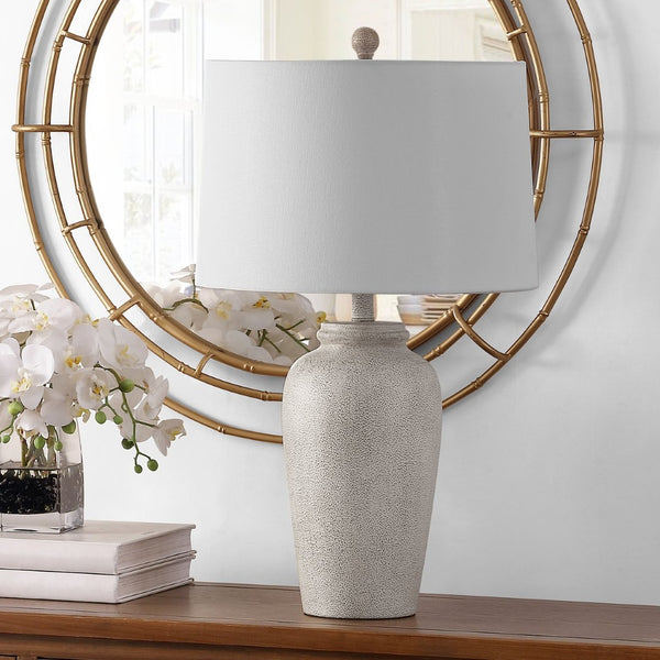 Safavieh SABRIN, 26-Inch Cream Resin Table Lamp - Timeless Elegance for Modern & Classic Interiors, Versatile Use TBL4417A