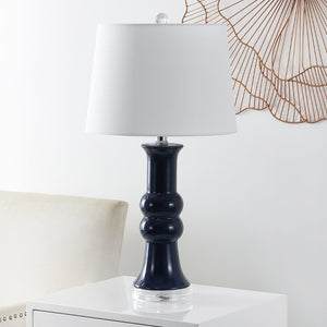 Safavieh LAMBER, Set of 2 Navy Ceramic Table Lamps – Contemporary Design for Modern Living Spaces & More! TBL4418B-SET2