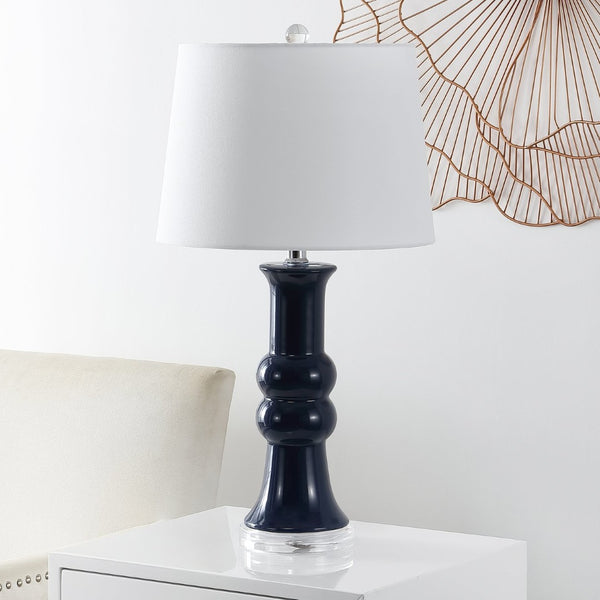 Safavieh LAMBER, Set of 2 Navy Ceramic Table Lamps – Contemporary Design for Modern Living Spaces & More! TBL4418B-SET2