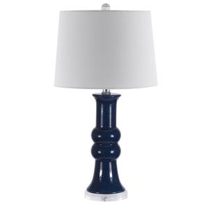 Safavieh LAMBER, Set of 2 Navy Ceramic Table Lamps – Contemporary Design for Modern Living Spaces & More! TBL4418B-SET2