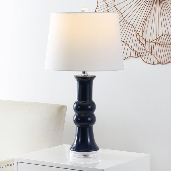 Safavieh LAMBER, Set of 2 Navy Ceramic Table Lamps – Contemporary Design for Modern Living Spaces & More! TBL4418B-SET2