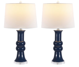 Safavieh LAMBER, Set of 2 Navy Ceramic Table Lamps – Contemporary Design for Modern Living Spaces & More! TBL4418B-SET2