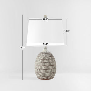 Safavieh DEWLEN, 24-Inch Brown & White Resin Table Lamp - Stylish Lighting for Modern & Classic Decor Spaces TBL4421A