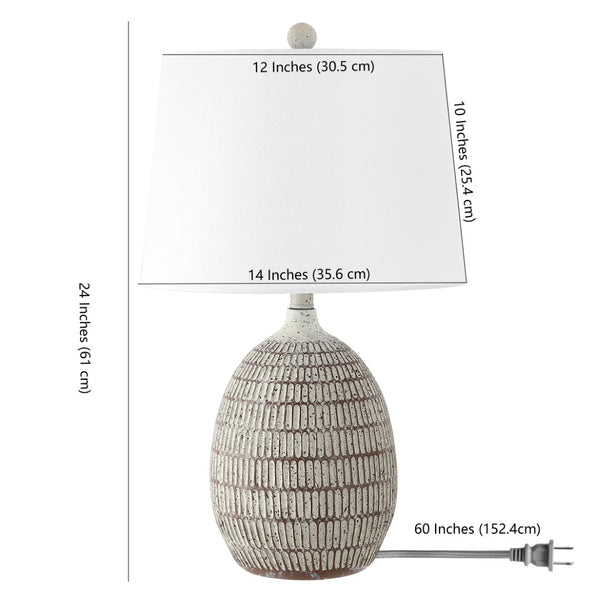 Safavieh DEWLEN, 24-Inch Brown & White Resin Table Lamp - Stylish Lighting for Modern & Classic Decor Spaces TBL4421A
