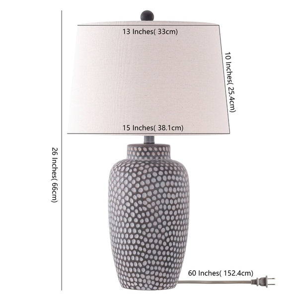 Safavieh JERLEN, 26-Inch Brown/White Resin Table Lamp - Sculptural Design for Cozy Ambiance in Any Space TBL4422A