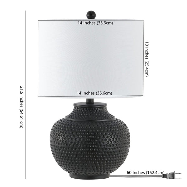 Safavieh HEMPER, Matte Black Resin Table Lamp - Sleek 21.5" Sculptural Design for Ambient Illumination TBL4423A