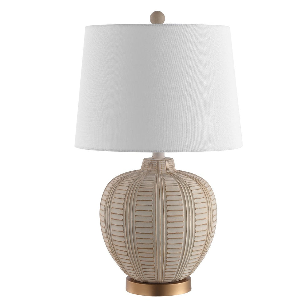 Safavieh MARRLA, 23.5-Inch Cream Resin Table Lamp with USB Port - Elegant Lighting for Home & Office Use TBL4424A