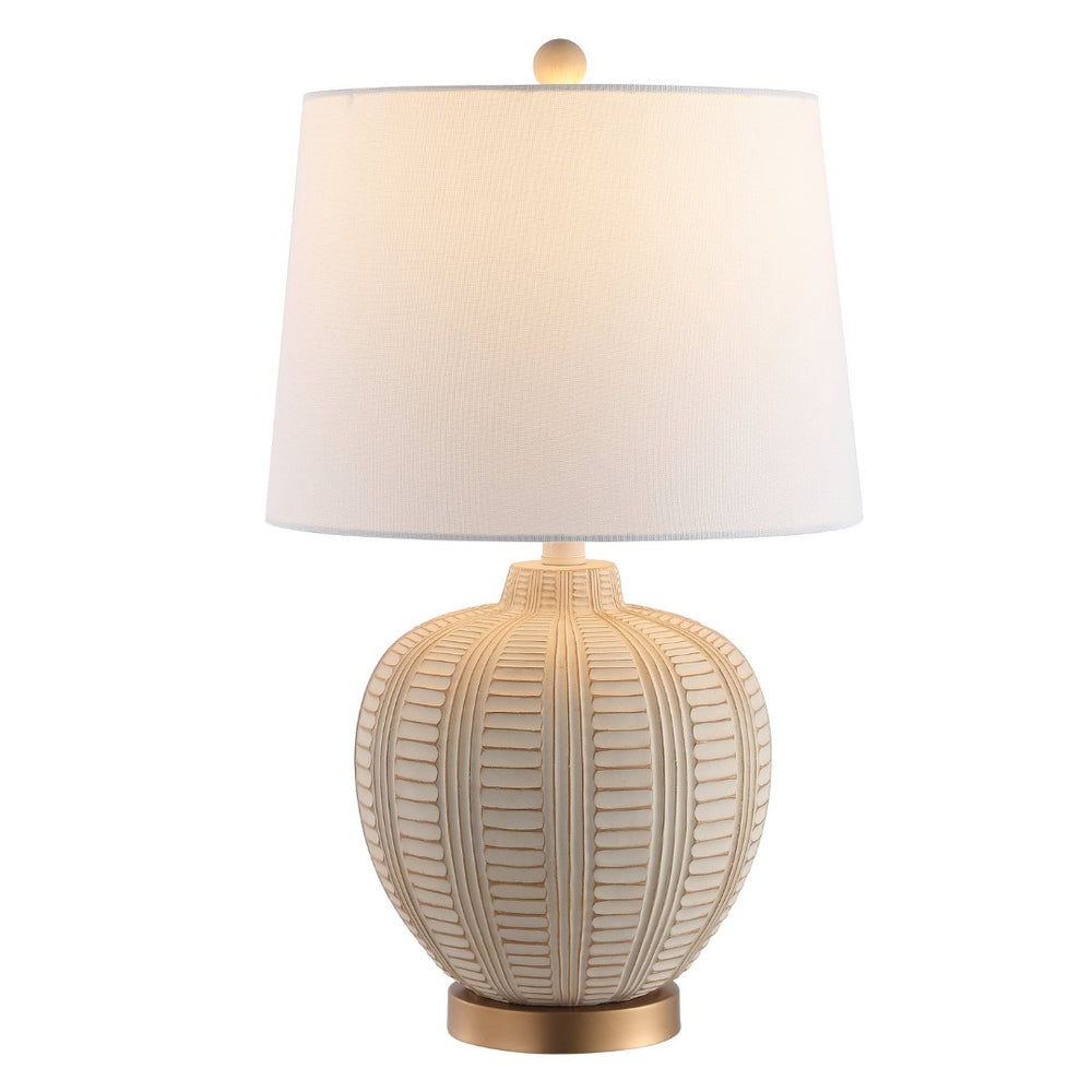 Safavieh MARRLA, 23.5-Inch Cream Resin Table Lamp with USB Port - Elegant Lighting for Home & Office Use TBL4424A