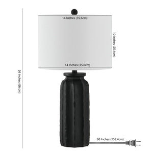 Safavieh CANDRI, 26-Inch Matte Black Resin Table Lamp - Modern Sculptural Design for Warm Ambient Lighting TBL4427A