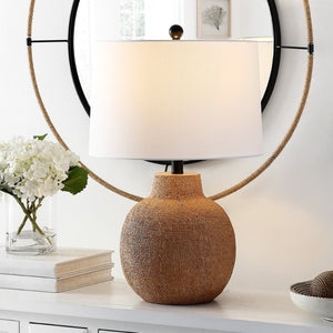 Safavieh ACER, 24-Inch Tan Resin Table Lamp – Elegant Ambient Lighting for Modern Homes & Offices TBL4428A