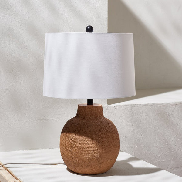 Safavieh ACER, 24-Inch Tan Resin Table Lamp – Elegant Ambient Lighting for Modern Homes & Offices TBL4428A
