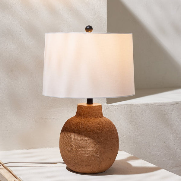 Safavieh ACER, 24-Inch Tan Resin Table Lamp – Elegant Ambient Lighting for Modern Homes & Offices TBL4428A